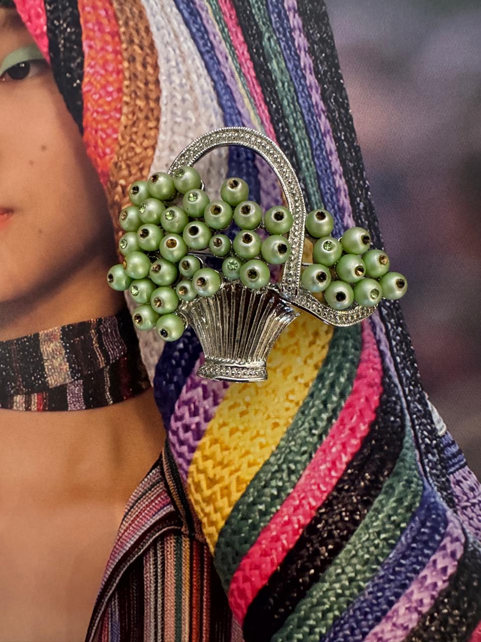 Vintage Pearl Basket Brooch