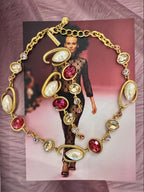 Oscar de la Renta Baroque Pearl & Crystal Necklace and Earrings Set