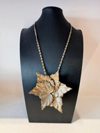 Vintage Botanical Leaf Statement Necklace