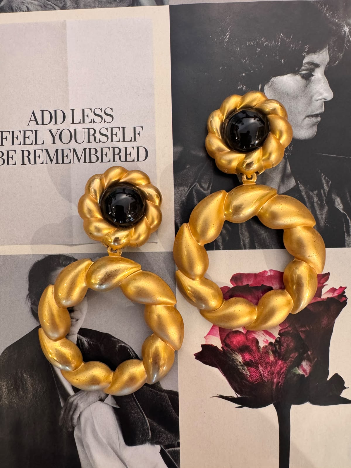 Vintage Statement Gold Plated Sculptural Clip-On Earrings