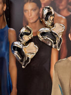 Vintage Sculptural Resin Heart Clip-On Earrings