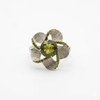 Vintage Olive Green Floral Statement Ring