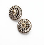 Vintage Chanel Crystal Button Clip-On Earrings