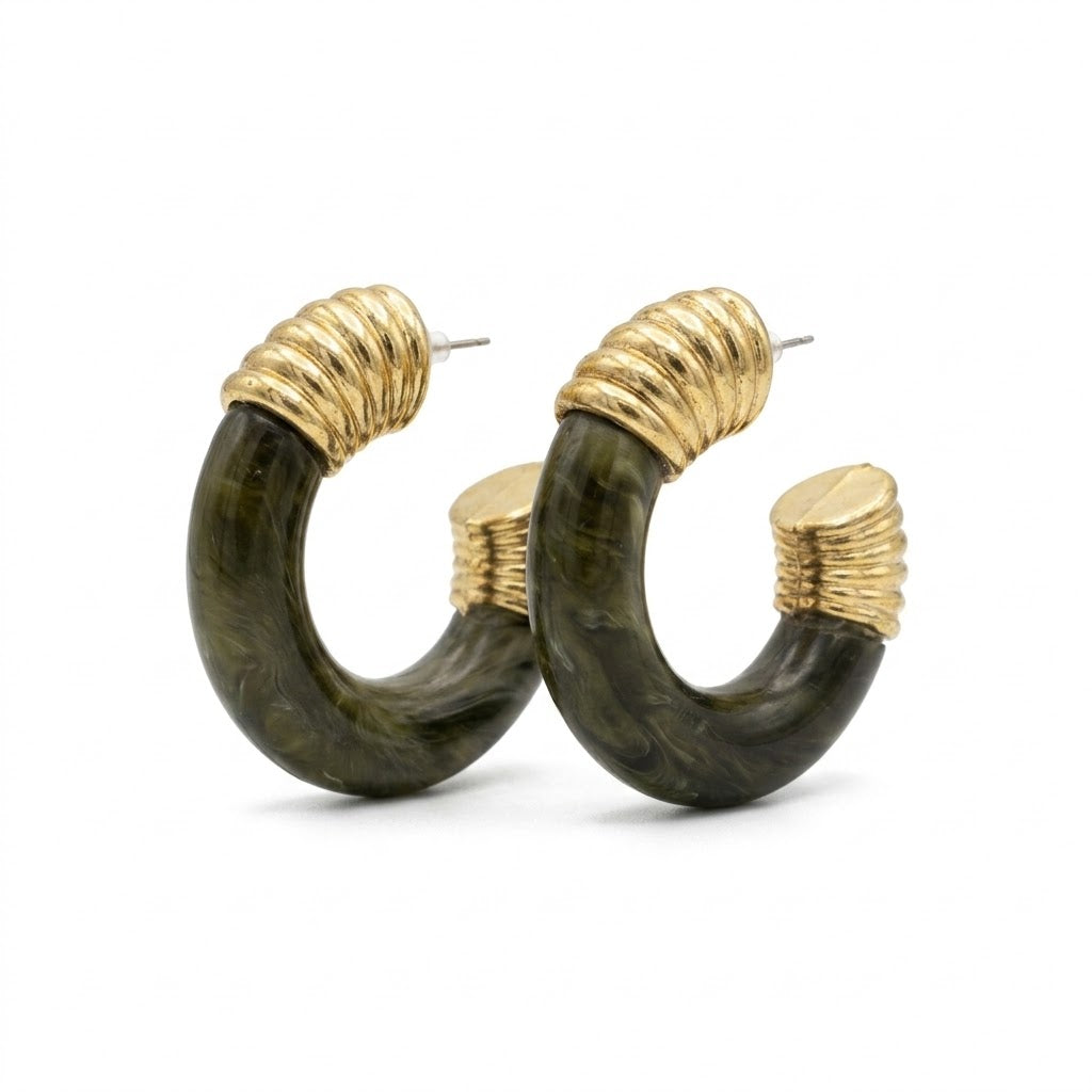 Vintage Modernist Organic Hoop Earrings