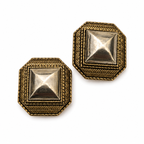Vintage Two Tone Geometric Statement Earrings