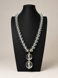Vintage Space Age Clear Lucite Orb Pendant Necklace