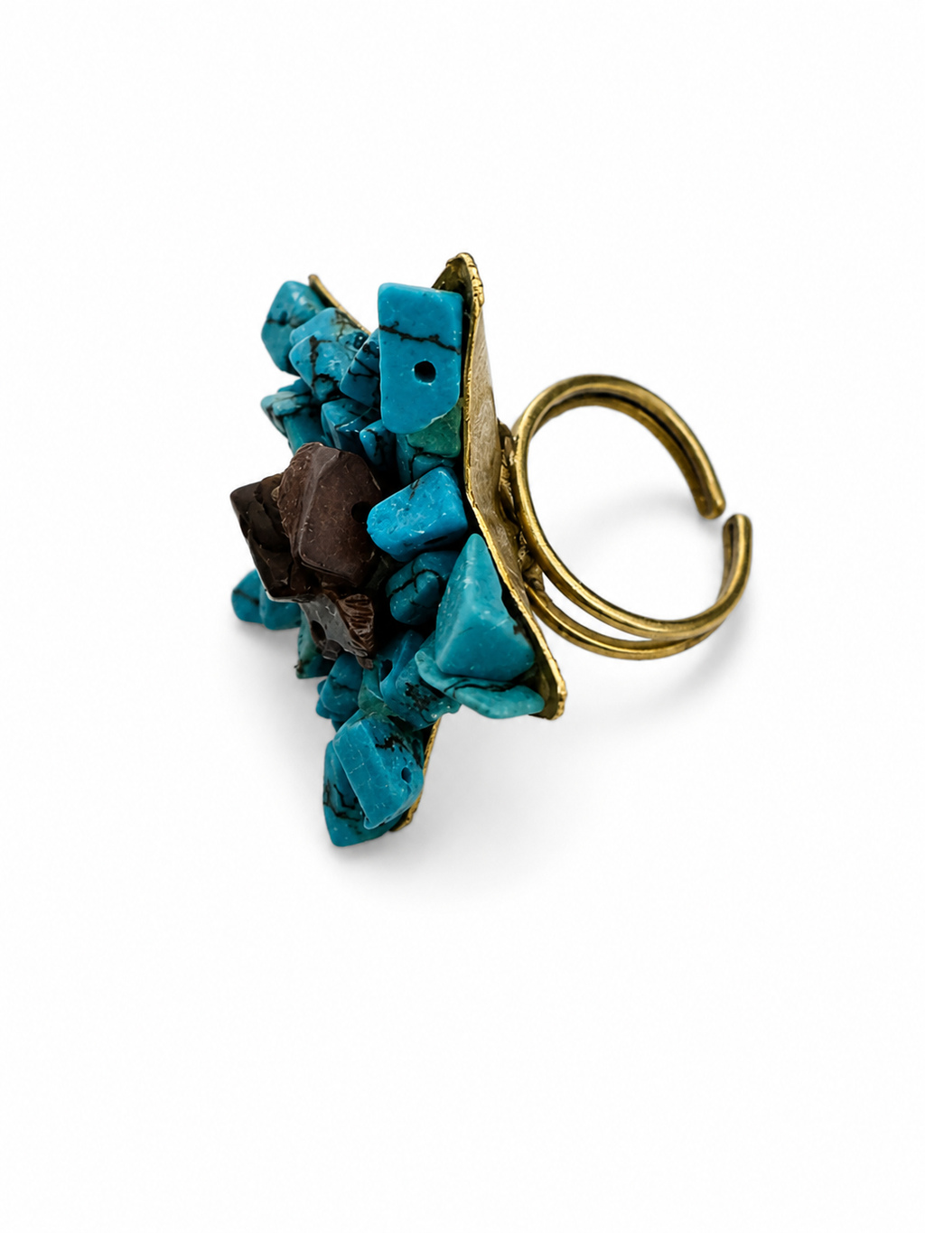 Vintage Turquoise Nugget Cluster Ring