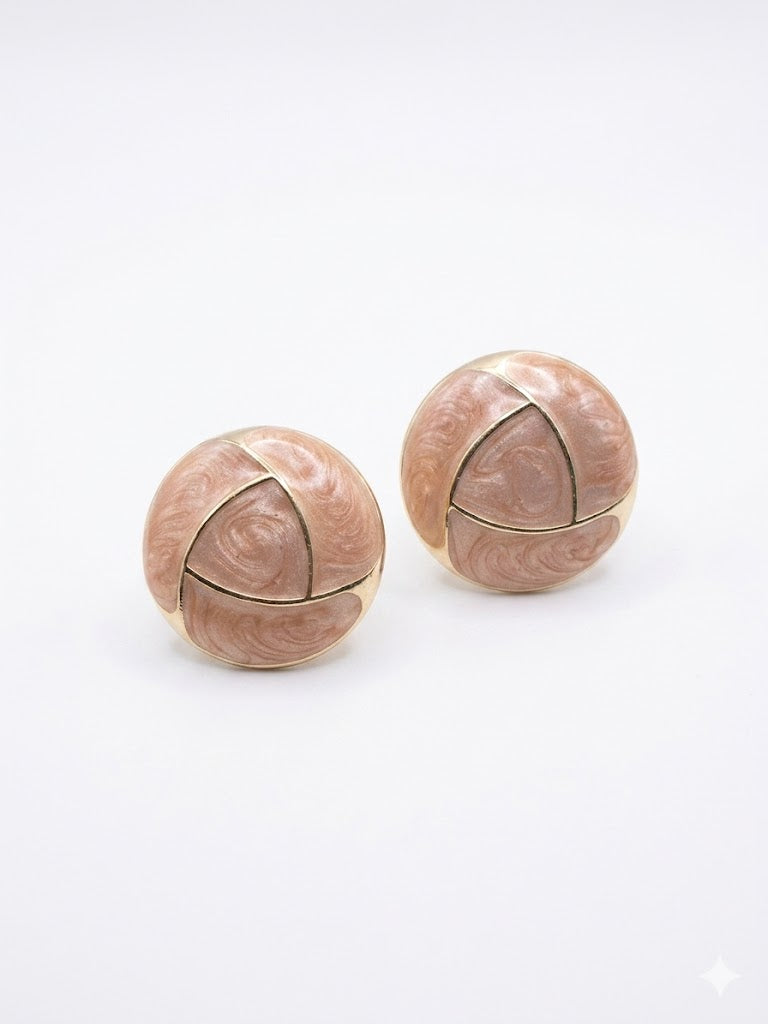 Vintage Retro Marbled Resin Clip-On Earrings