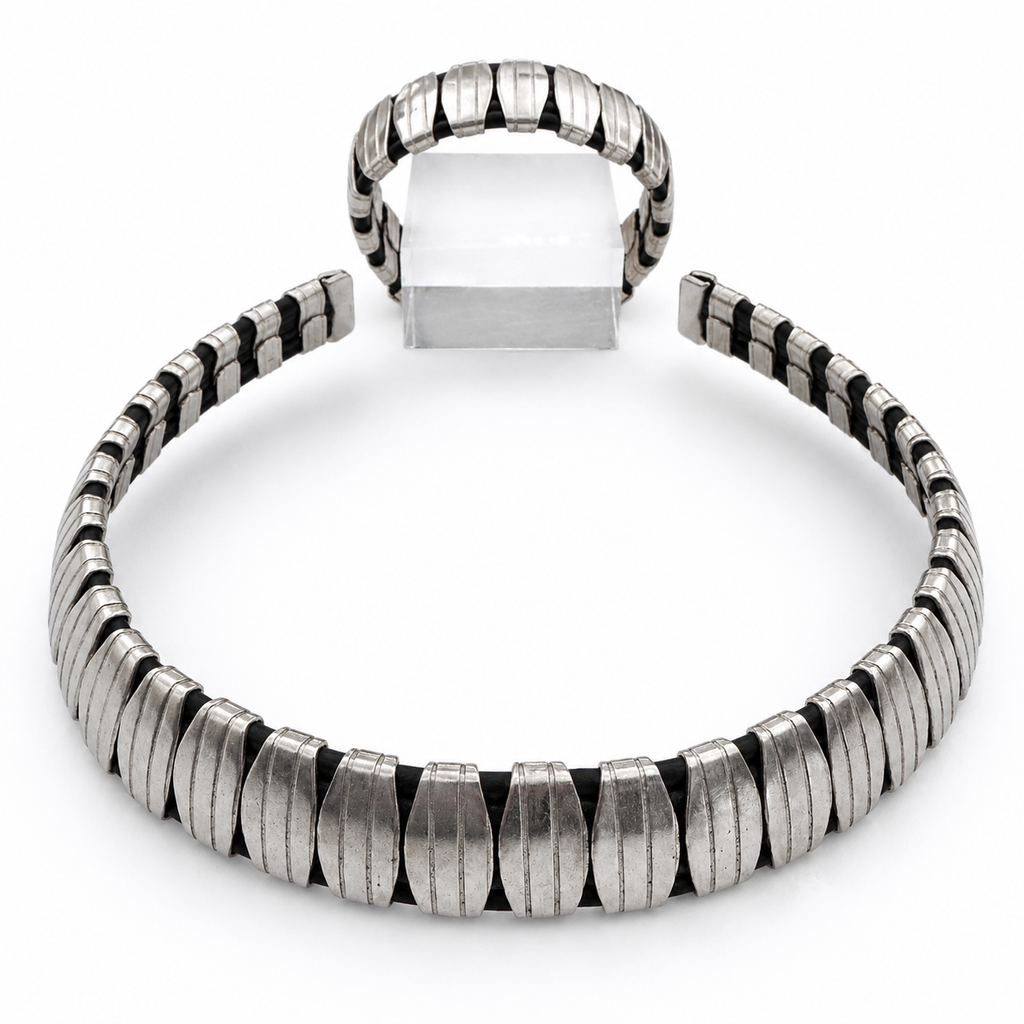 Vintage Silver and Black Geometric Set