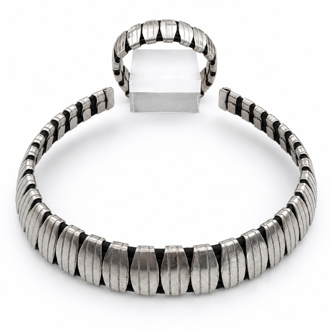 Vintage Silver and Black Geometric Set