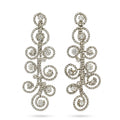 Vintage Baroque Scroll Rhinestone Chandelier Earrings