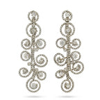 Vintage Baroque Scroll Rhinestone Chandelier Earrings