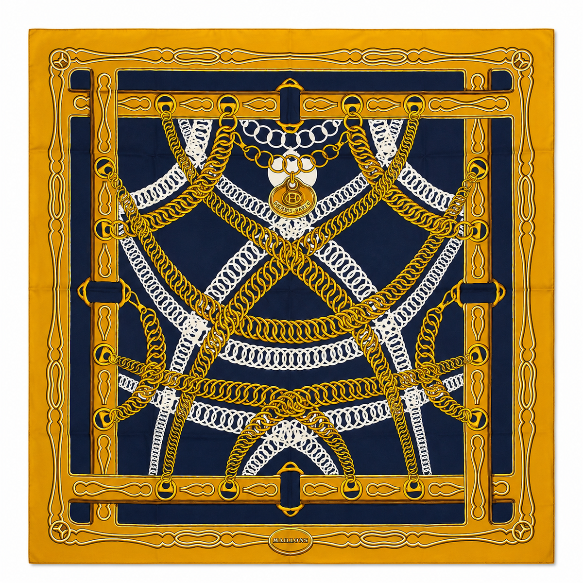 Vintage Hermès Maillons Silk Scarf by Caty Latham.
