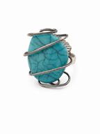 Vintage Turquoise Wrap Statement Ring