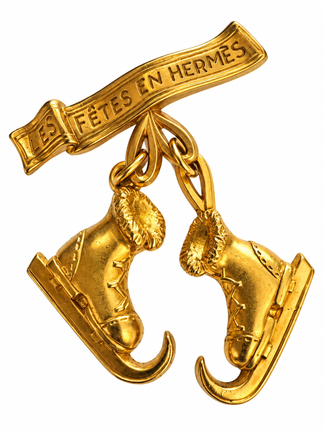 Vintage Hermès Les Fêtes en Hermès Ice Skate Brooch