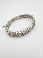 Y2K Stainless Steel Floral Filigree Bangle