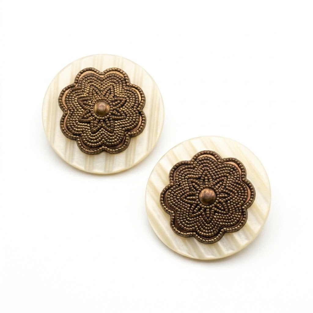 Vintage Oversized Floral Resin Earrings