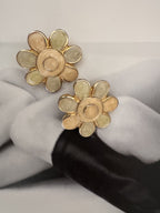 Vintage Pastel Enamel Daisy Flower Earrings