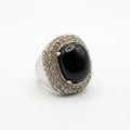 Vintage Retro Glam Black Stone Cocktail Ring