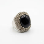 Vintage Retro Glam Black Stone Cocktail Ring
