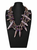 Vintage Handmade Amethyst Statement Necklace