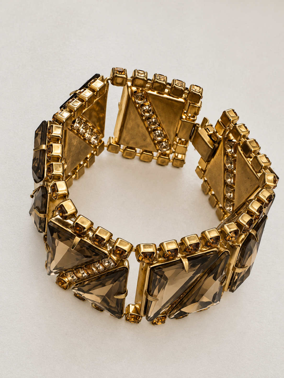 Vintage Art Deco Crystal Geometric Bracelet