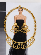 Vintage Monet Gold Plated Openwork Necklace & Earrings Set