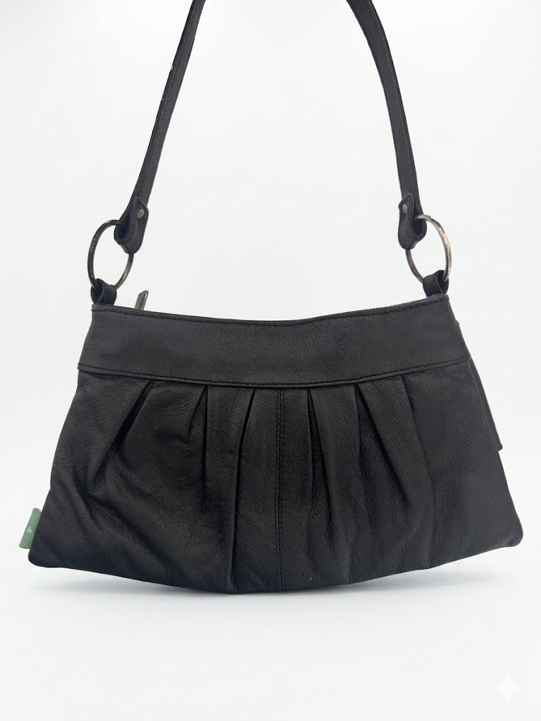 Ollie & Nic Black Leather Bow Shoulder Bag