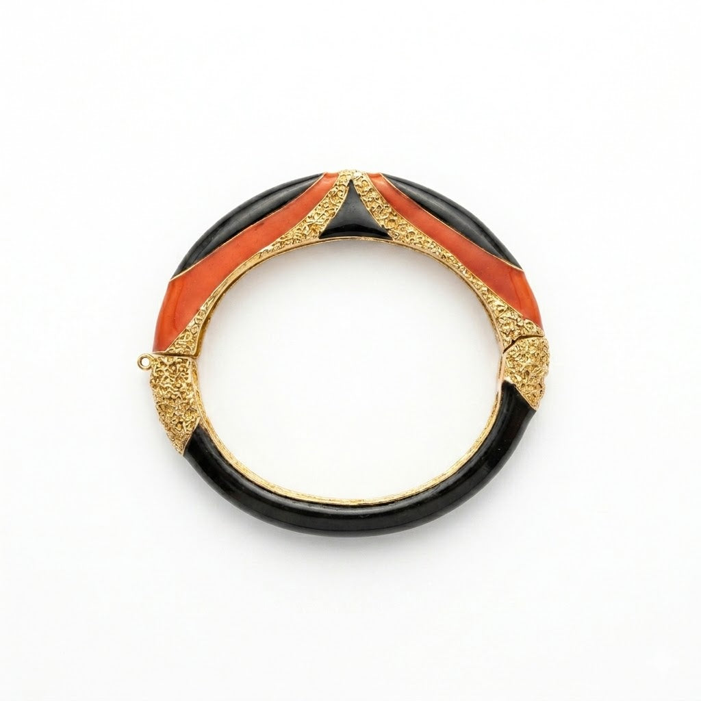 Vintage Balenciaga Enameled Statement Bracelet