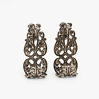 Vintage Art Nouveau Paste Crystal Clip On Earrings