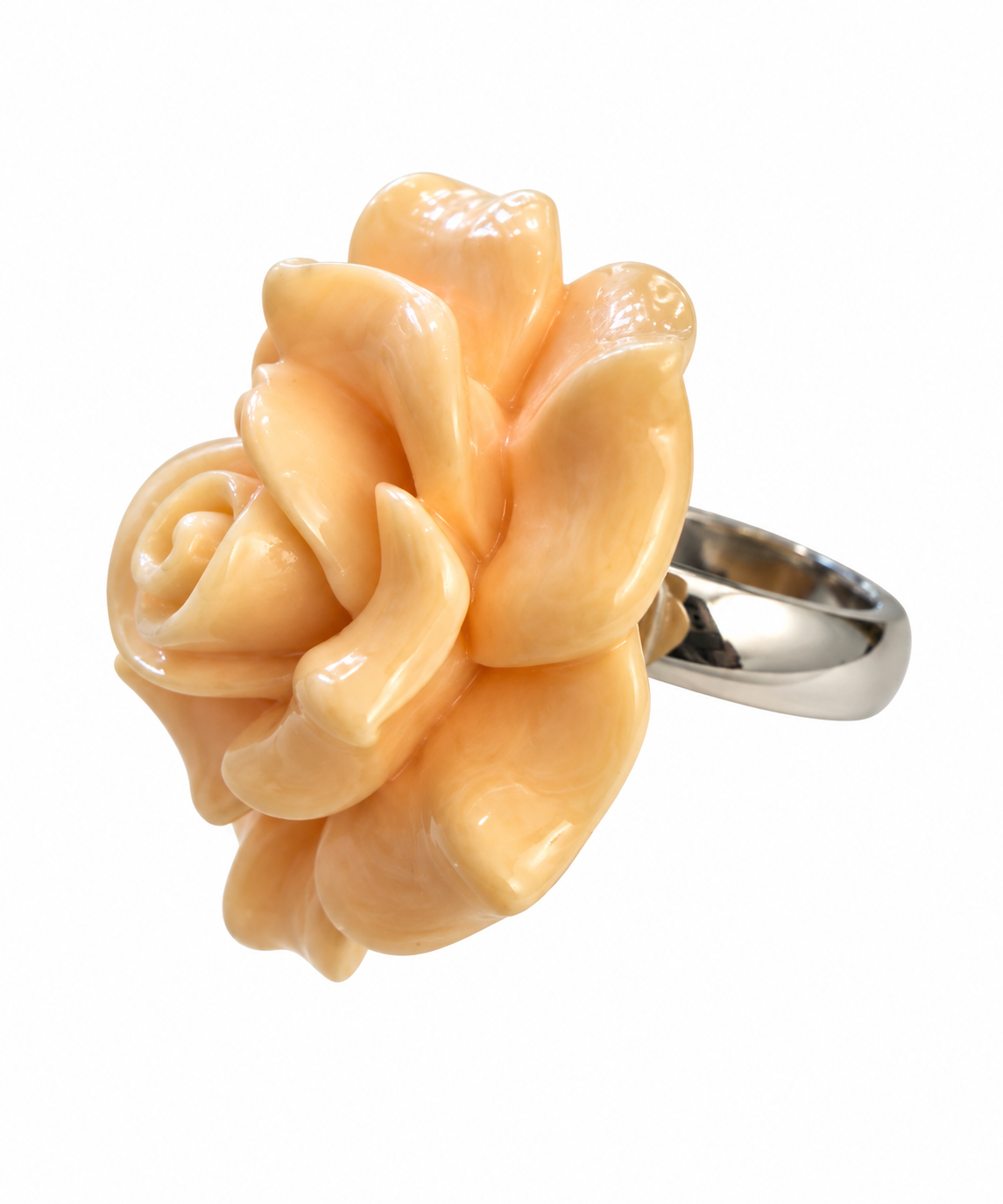 Vintage Sculptural Rose Cocktail Ring