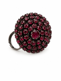 Vintage Red Crystal Dome Statement Ring