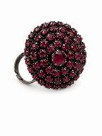 Vintage Red Crystal Dome Statement Ring