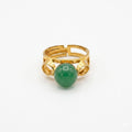Vintage Modernist Green Stone Ring