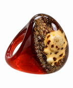Vintage Seashell Resin Cocktail Ring