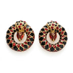Vintage De Luigoro Enamel Snake Serpent Clip On Earrings