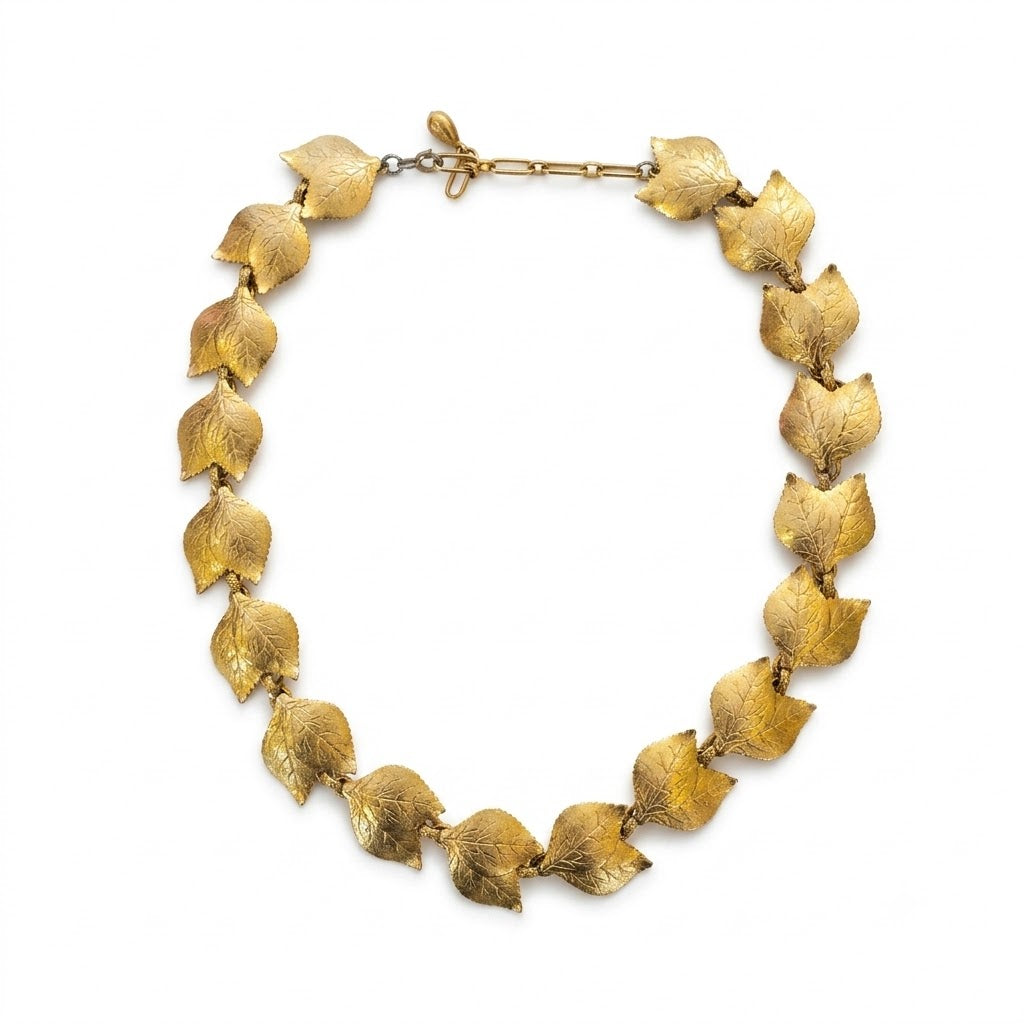 Vintage Adrien Mann Botanical Leaf Collar Necklace