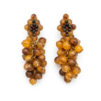 Vintage Cluster Bead Drop Statement Earrings