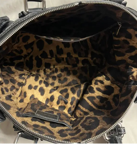 Dolce & Gabbana Black Lambskin Miss Rouche Bag