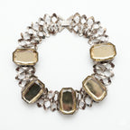 Vintage Silver Tone Geometric Statement Necklace