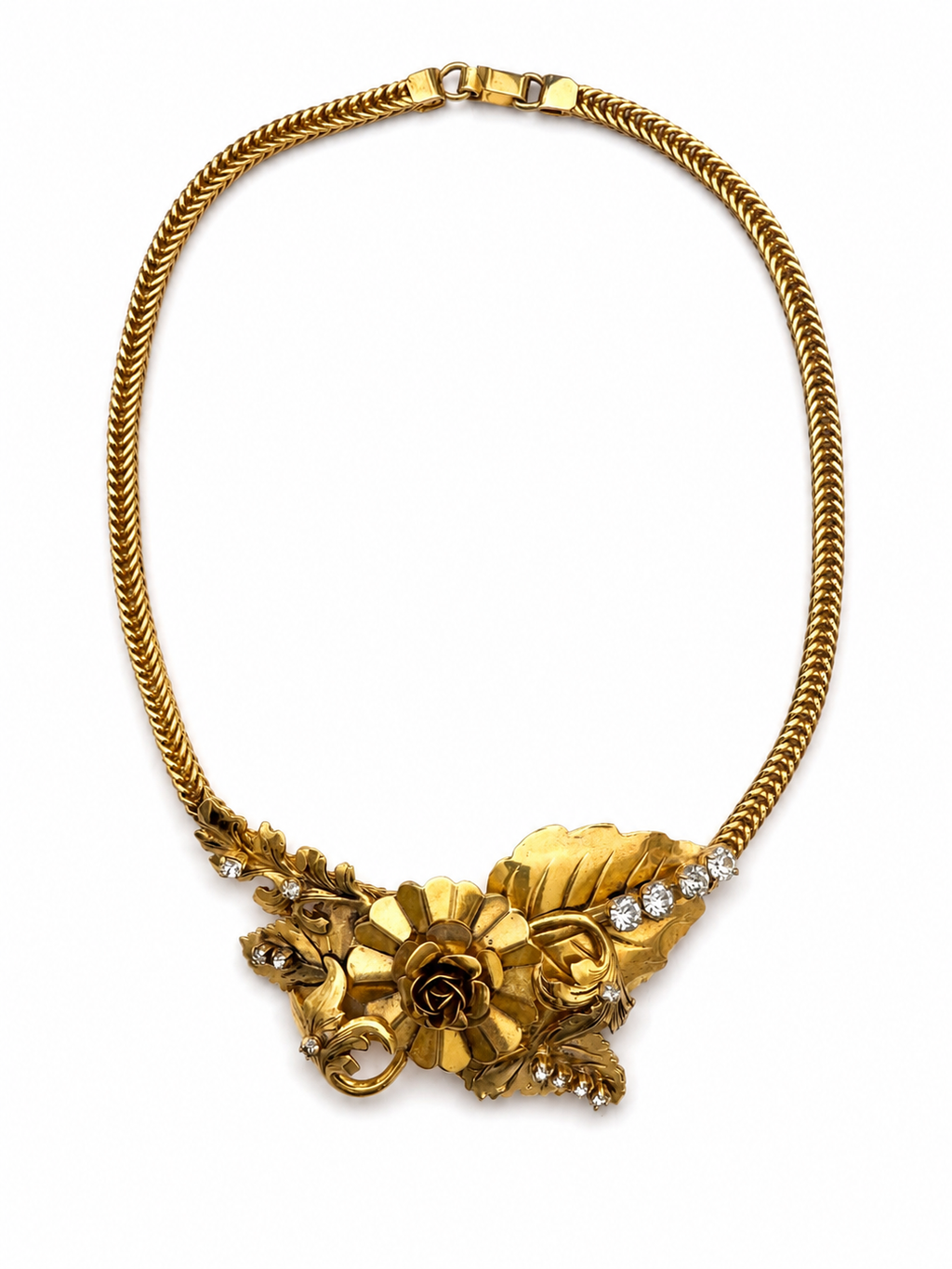 Vintage 1970s Retro Sculptural Floral Necklace