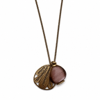 Vintage Monet Pink Glass Pendant Necklace