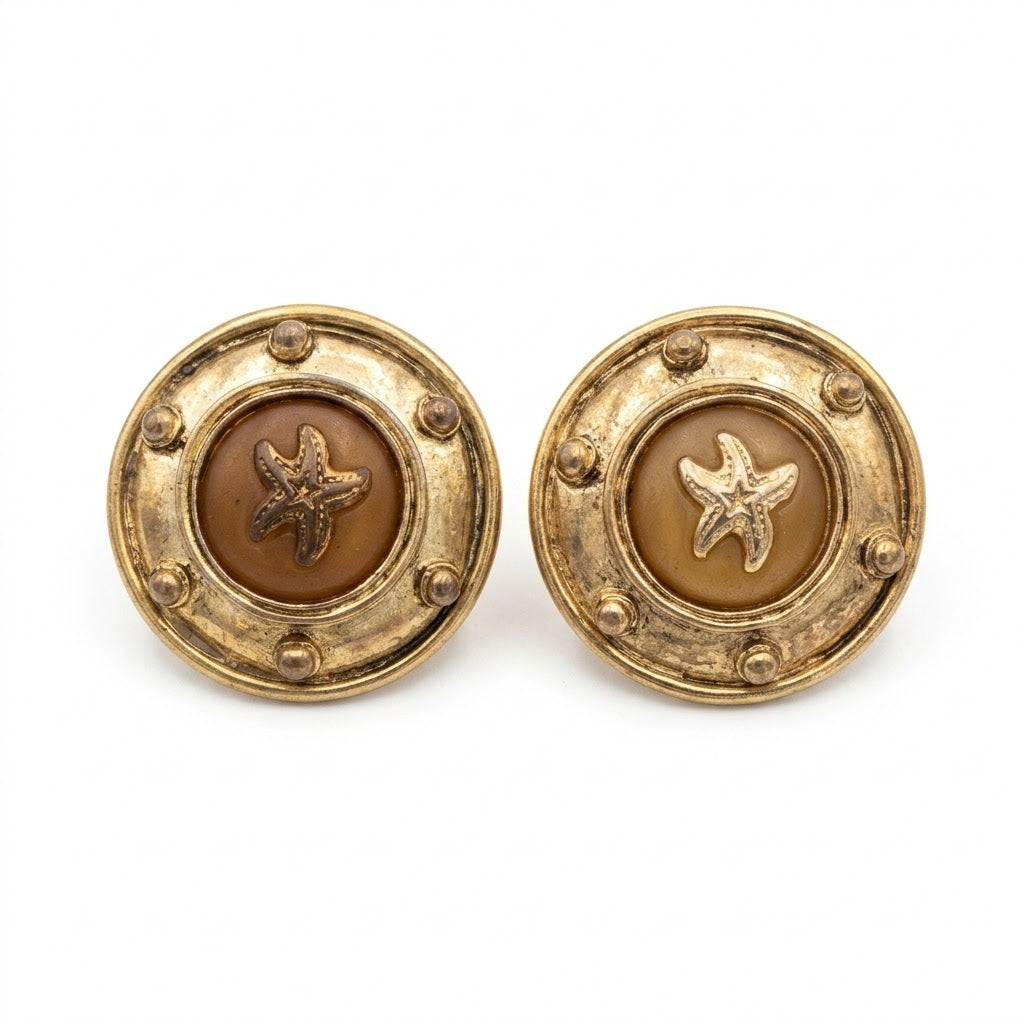 Vintage Anne Chez Paris Nautical Starfish Earrings