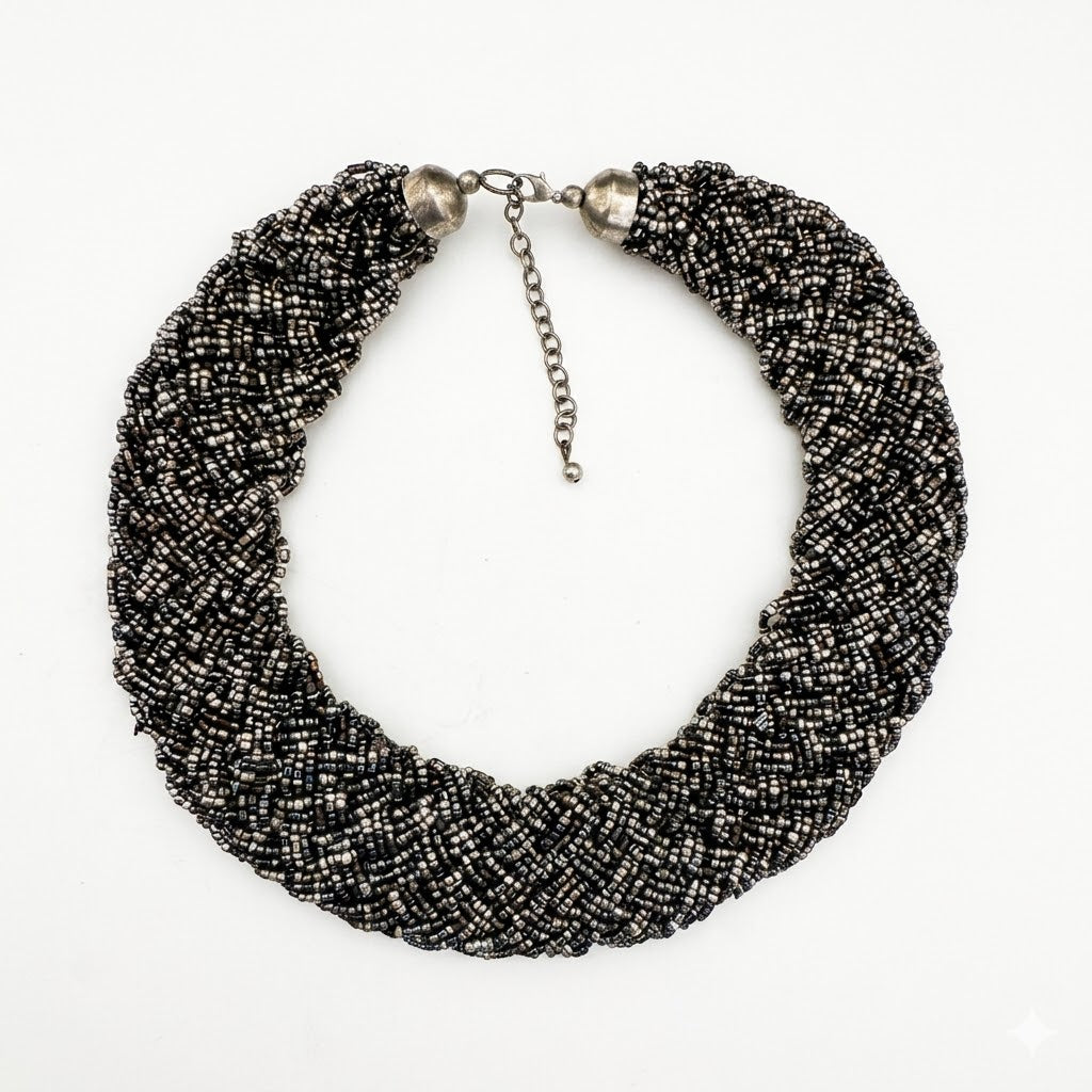 Vintage Beaded Collar Statement Necklace