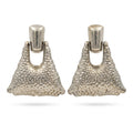 Vintage Brutalist Hammered Metal Statement Earrings