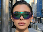 CELINE Oversized Mirrored Shield Sunglasses