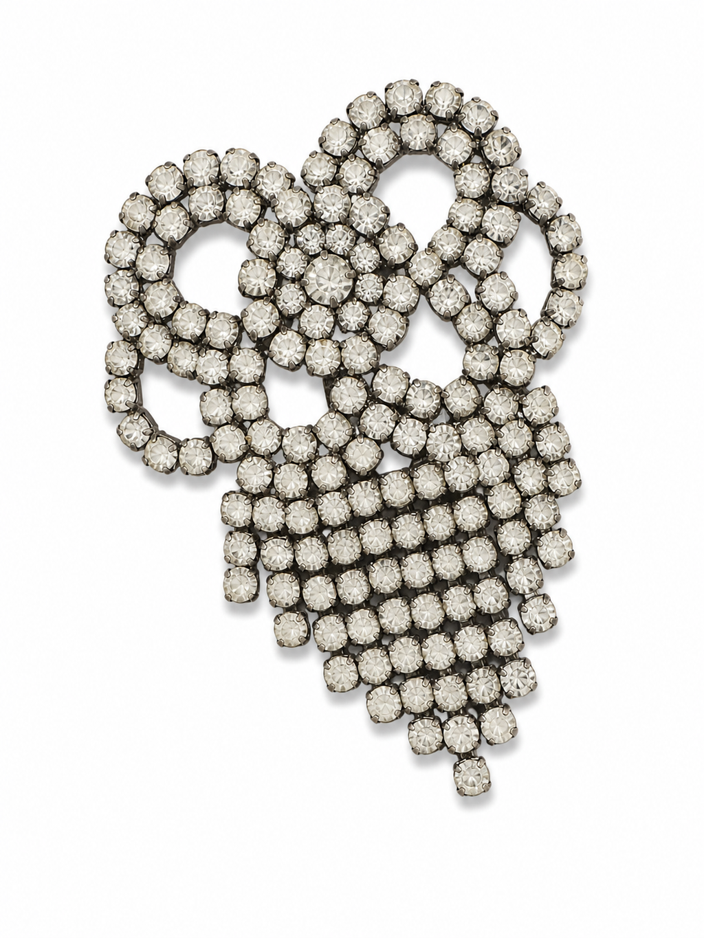 Vintage Rhinestone Draped Statement Brooch