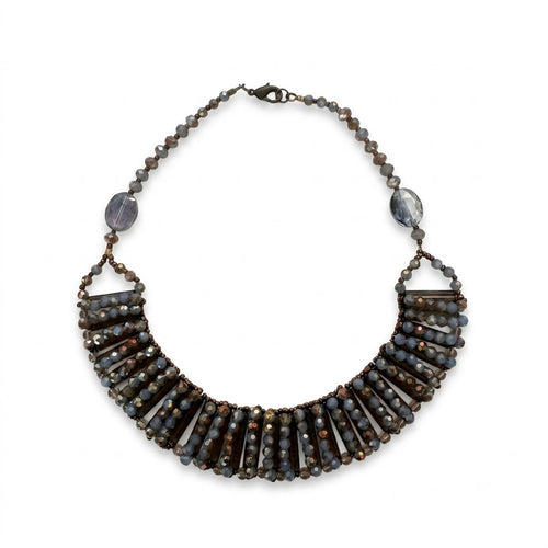 Vintage Art Deco Inspired Beaded Bib Statement Necklace
