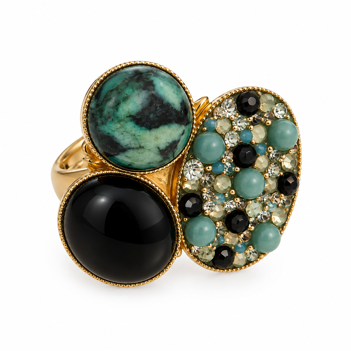 Vintage Melissa Kandiyoti Art Deco Gemstone Cocktail Ring