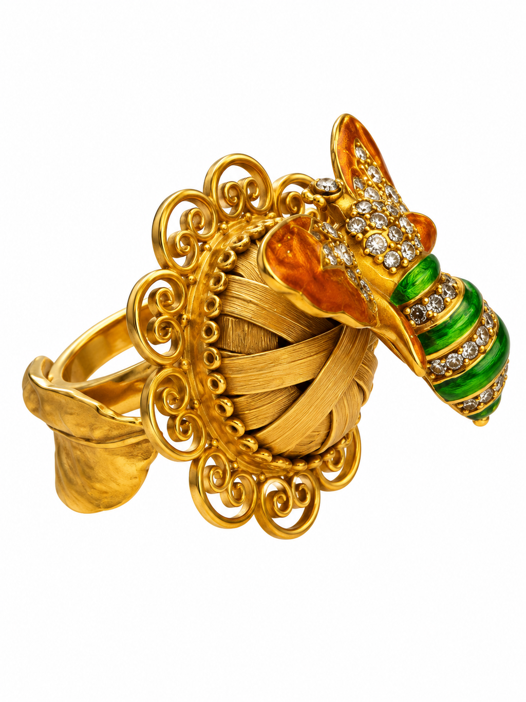 Dolce & Gabbana Vintage Jeweled Bee Cocktail Ring